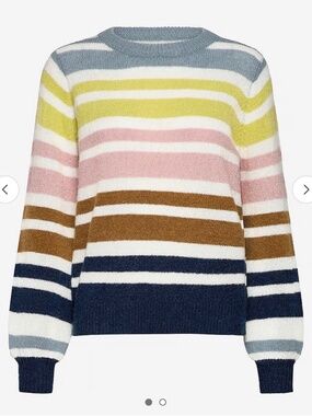 Numph Anthropologie striped balloon sleeve sweater